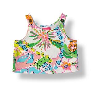 Lilly Pulitzer for Target Girls Nosey Posey Crop Tank Top‎ Size M 7/8